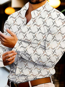 Men's Full Size Button Up Long Sleeve Shirt Plus Size