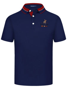 Men's Plus Size Embroidered Short Sleeve Polo