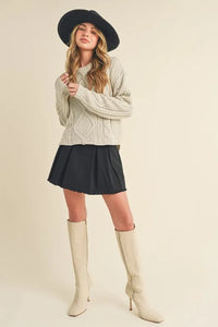 Aemi+Co Pleated Denim Mini Skirt